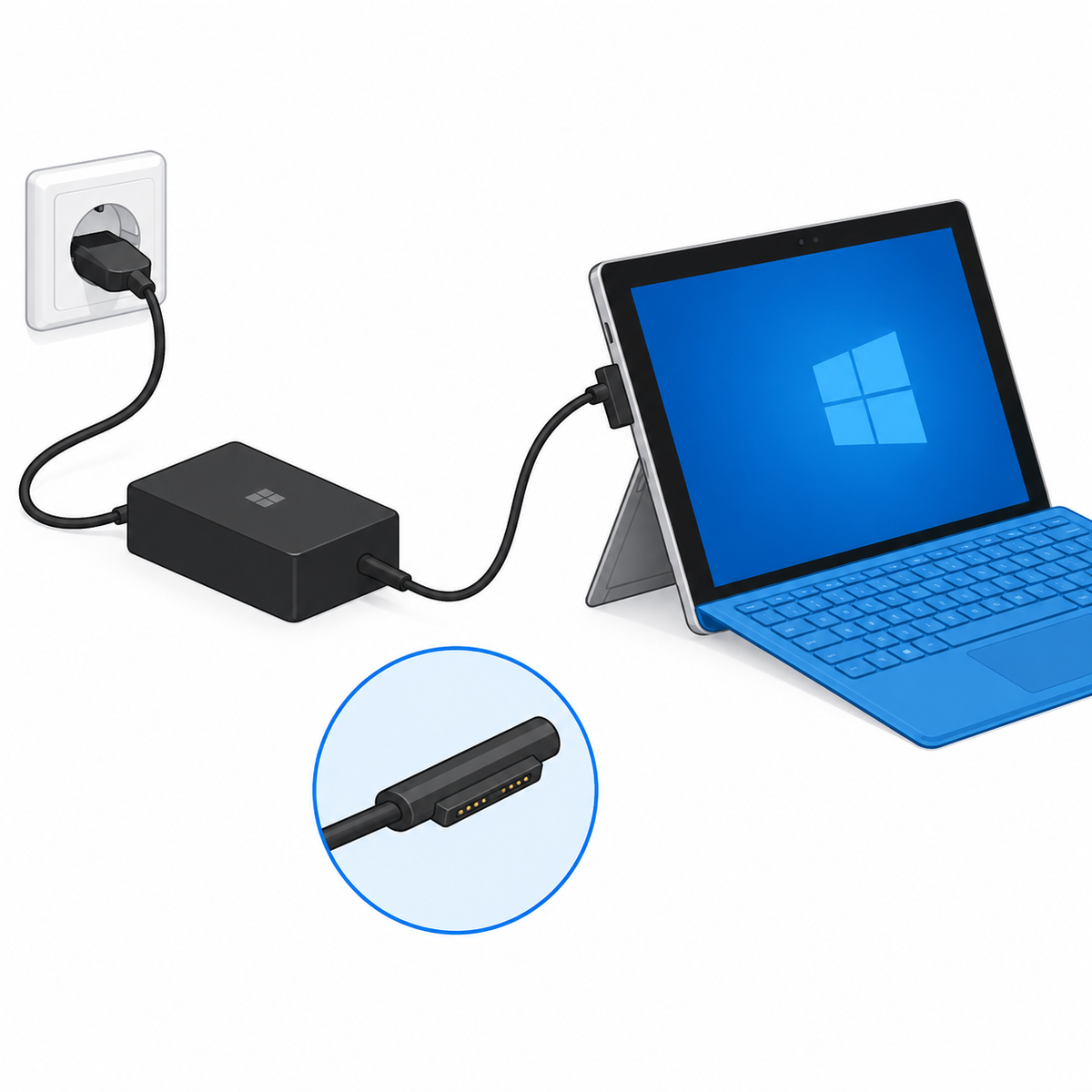 Зарядний пристрій для Microsoft Surface Pro 3/Pro 4, 12V 2.58A 30W (моделі 1724, 1631)