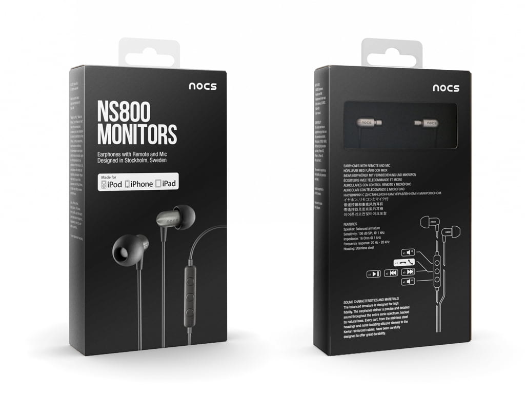 Наушники Nocs NS800 Monitors Stainless Steel iOS with Remote and Mic Black (NS800-001)