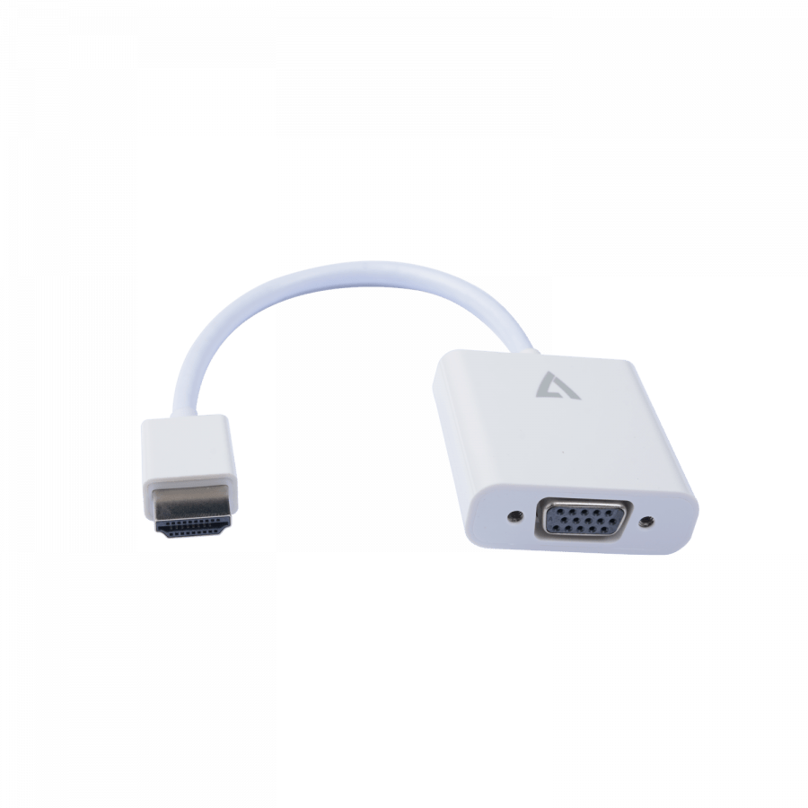 Переходник HDMI (папа) на VGA(мама) 10cm; белый; AUDIO