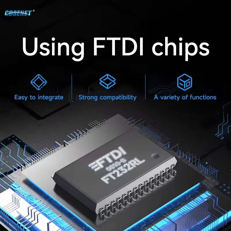 Промышленный конвертер USB Type-C в RS232/RS422/RS485/TTL CDSENT E810-U15 FTDI