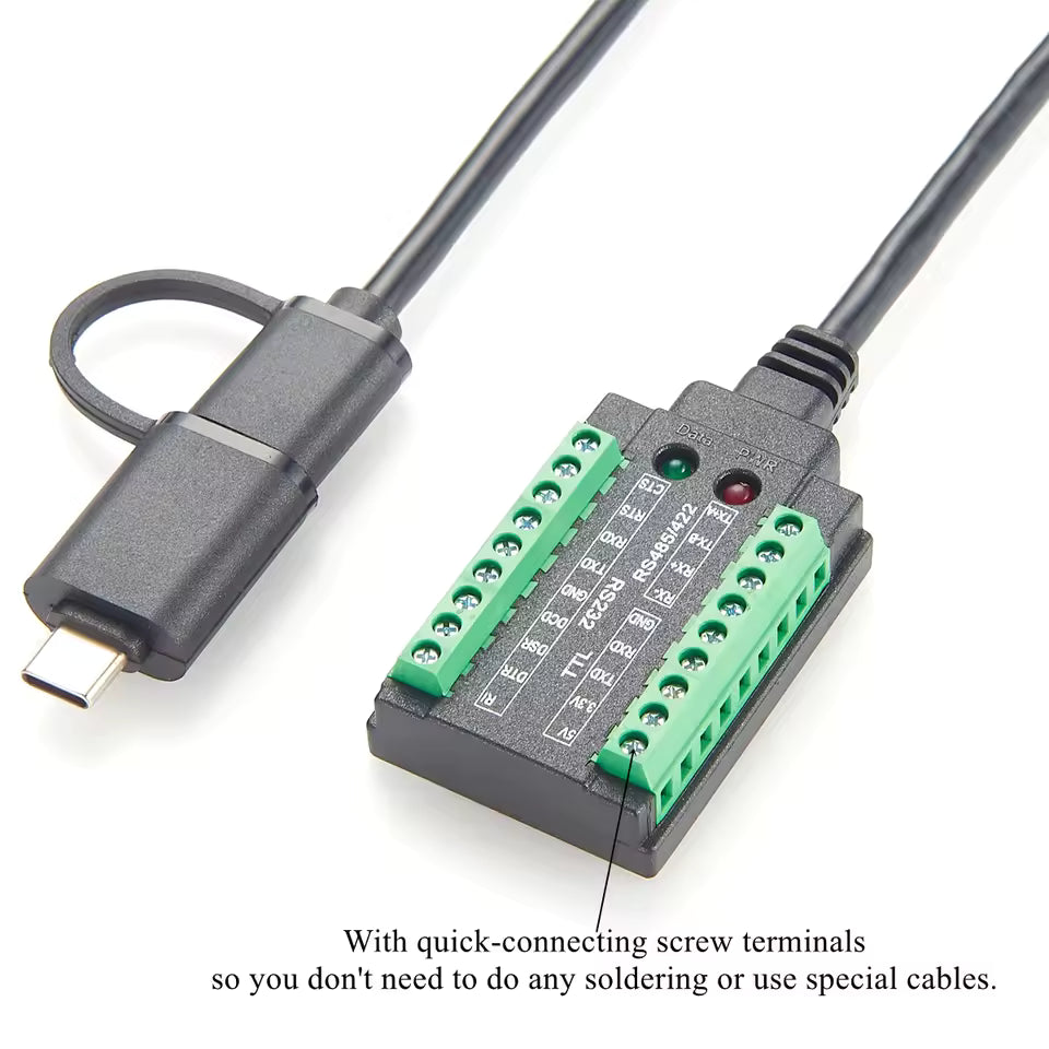 Ізольований USB-C > RS232/485/422/TTL конвертер PCM-KW-469