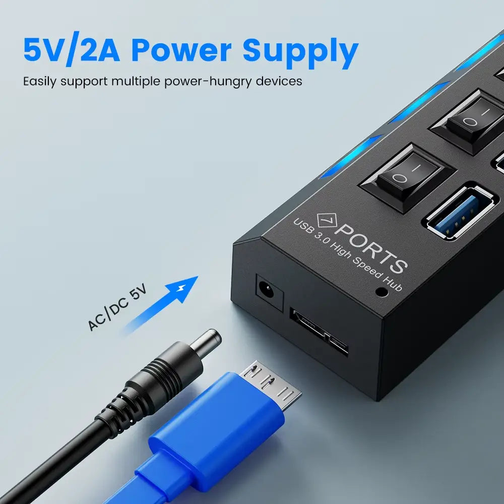 HUB USB 4-ports USB 3.0, активный, с блоком питания