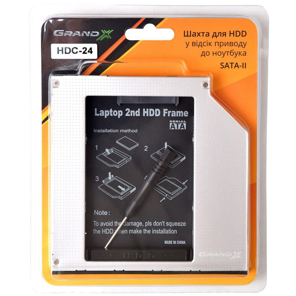 Фрейм-перехідник Grand-X HDD 2.5'' to notebook ODD SATA/mSATA (HDC-24N)