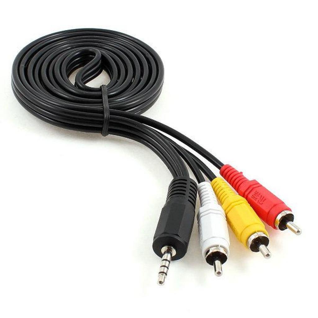 Кабель Jack 3.5mm male 4-pin to 3RCA; 2.0m; Cablexpert (CCA-4P2R-2M)