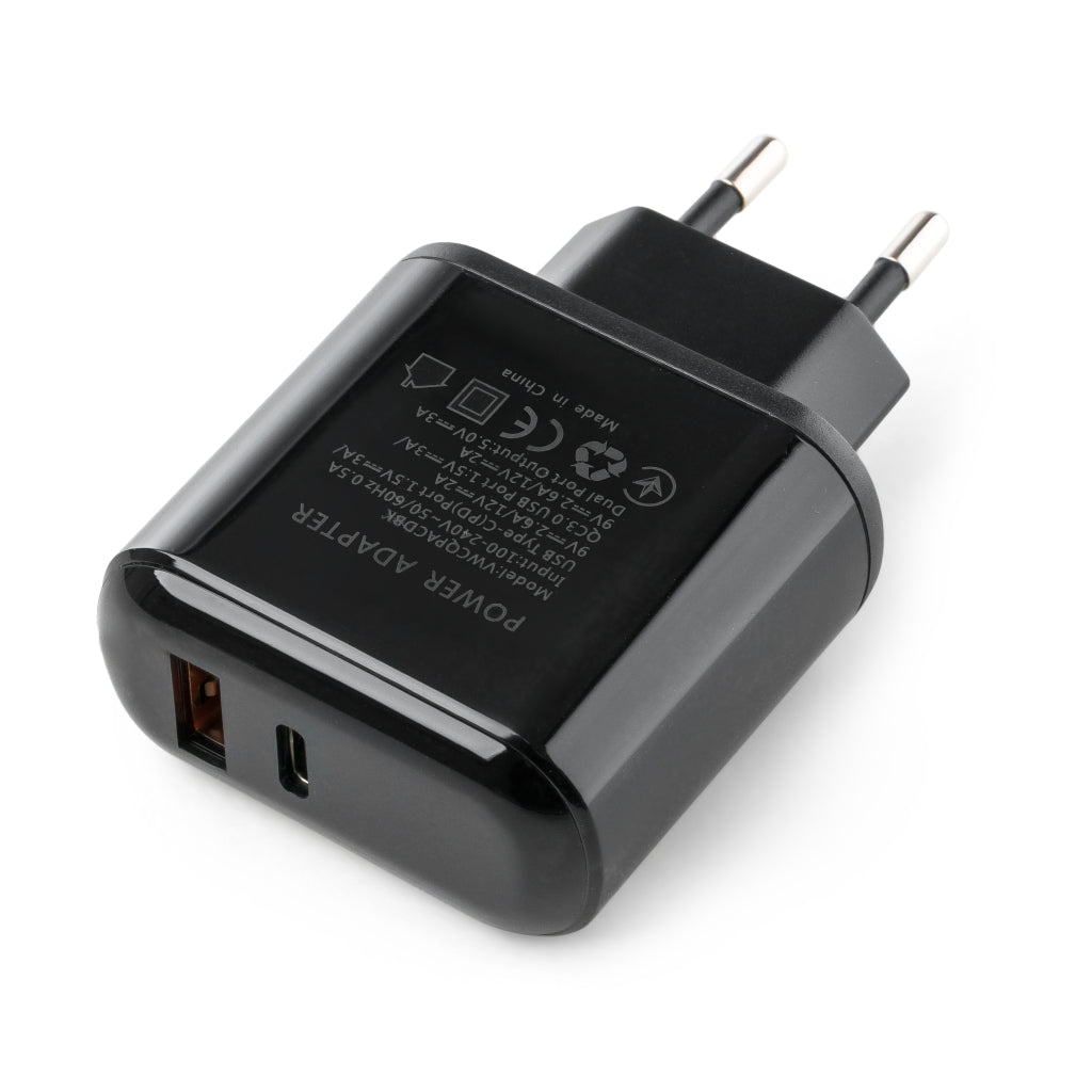 Зарядное устройство для Vinga 2 Port QC3.0+PD Display Wall Charger (VWCQPACDBK)