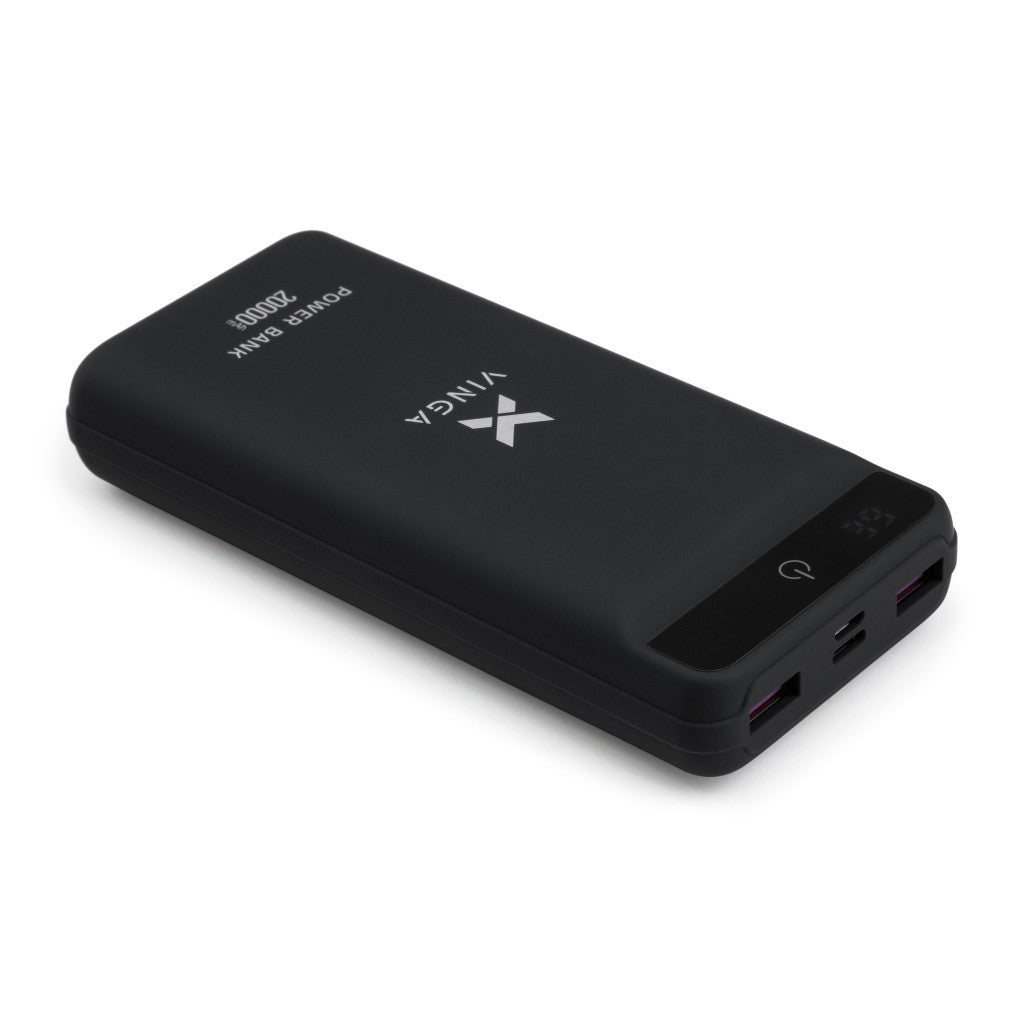 Универсальная батарея Vinga 20000 mAh QC3.0 Display soft touch black (VPB2QLSBK)