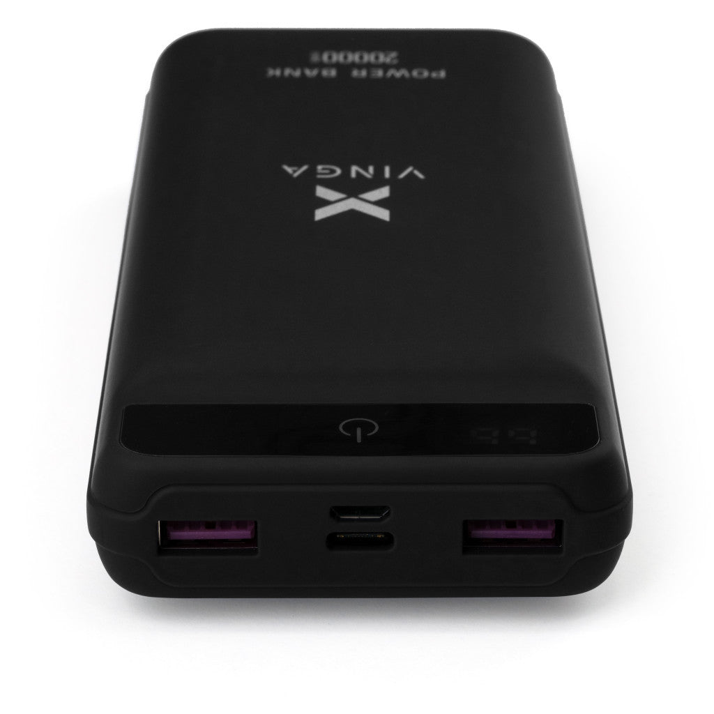 Универсальная батарея Vinga 20000 mAh QC3.0 Display soft touch black (VPB2QLSBK)