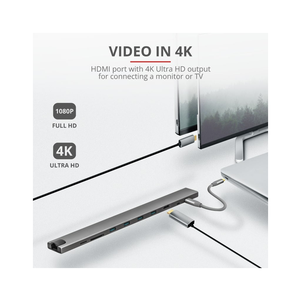 Концентратор Trust Dalyx Aluminium 10-in-1 USB-C Multi-Port Dock (23417_TRUST)