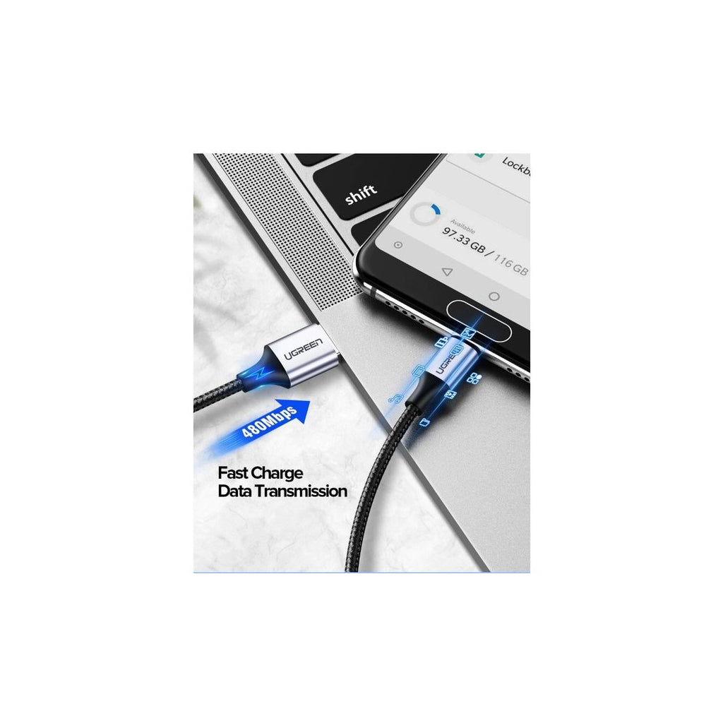 Дата кабель USB 2.0 AM to Type-C 1.5m US288 Ugreen (60127)