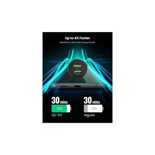 Зарядний пристрій Ugreen CD213 36W 2xUSB QC 3.0 3A Car Charger (10144)