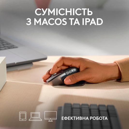 Мышка Logitech MX Master 3S для Mac Performance Wireless Space Grey (910-006571)