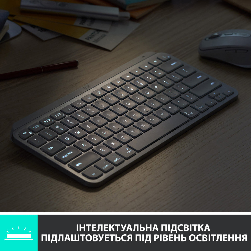 Клавиатура Logitech MX Keys Mini Wireless Illuminated RU Pale Grey (920-010499)
