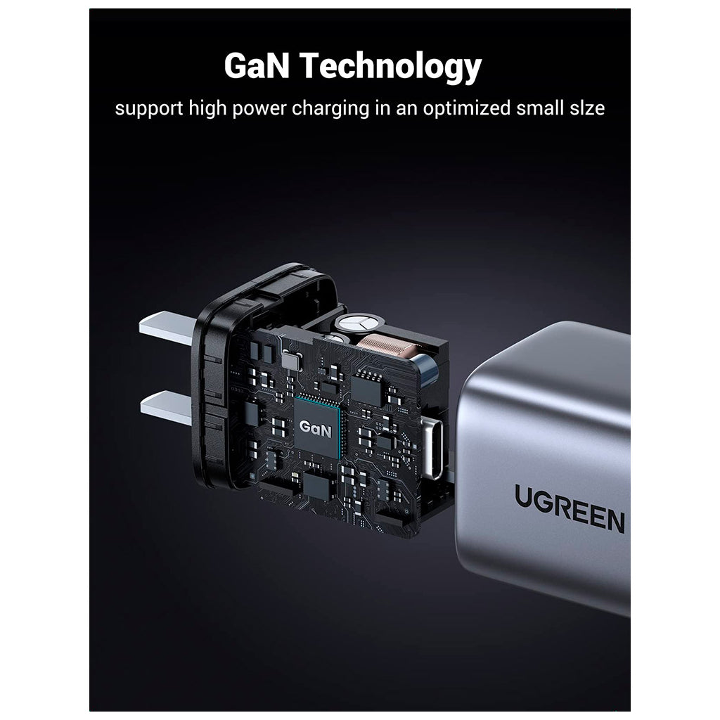 Зарядное устройство Ugreen 1xUSB 30W Gan Type-C PD Nexode Mini Grey CD319