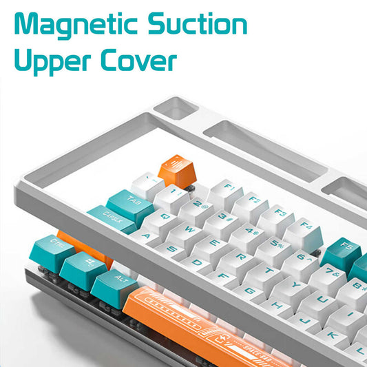 Клавиатура Aula F2088 PRO Plus 9 Orange Keys KRGD Blue USB RU White/Blue