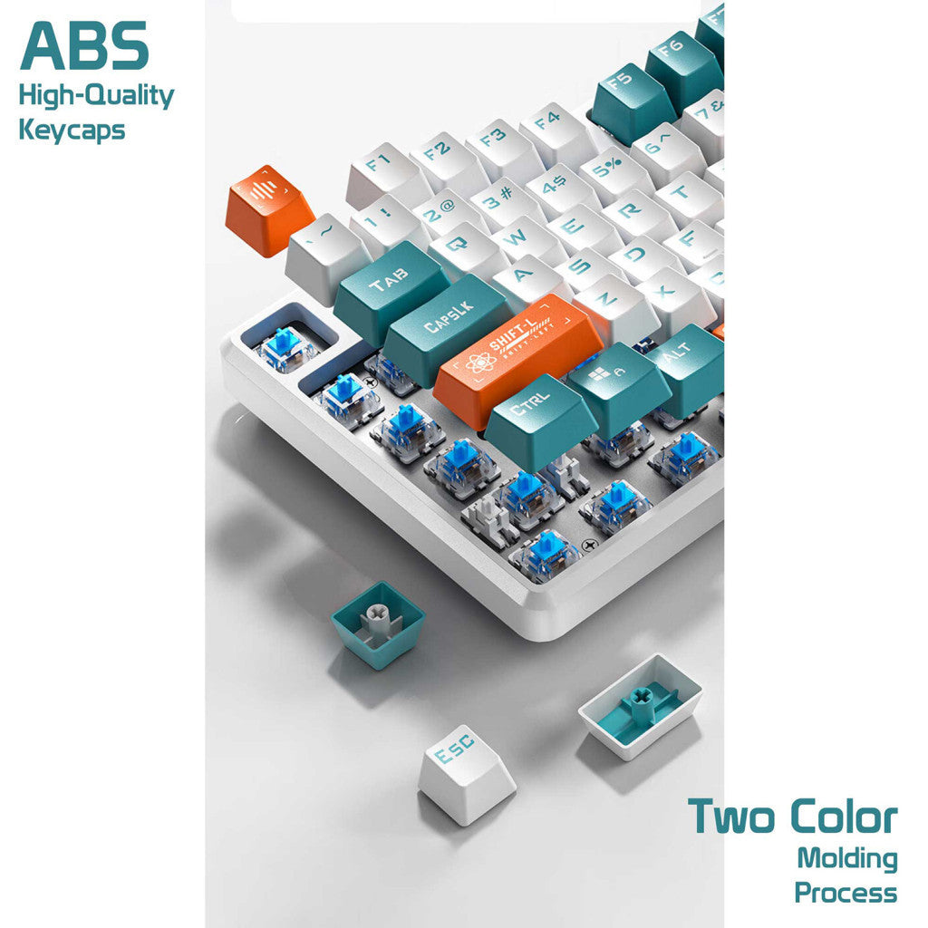 Клавиатура Aula F2088 PRO Plus 9 Orange Keys KRGD Blue USB RU White/Blue