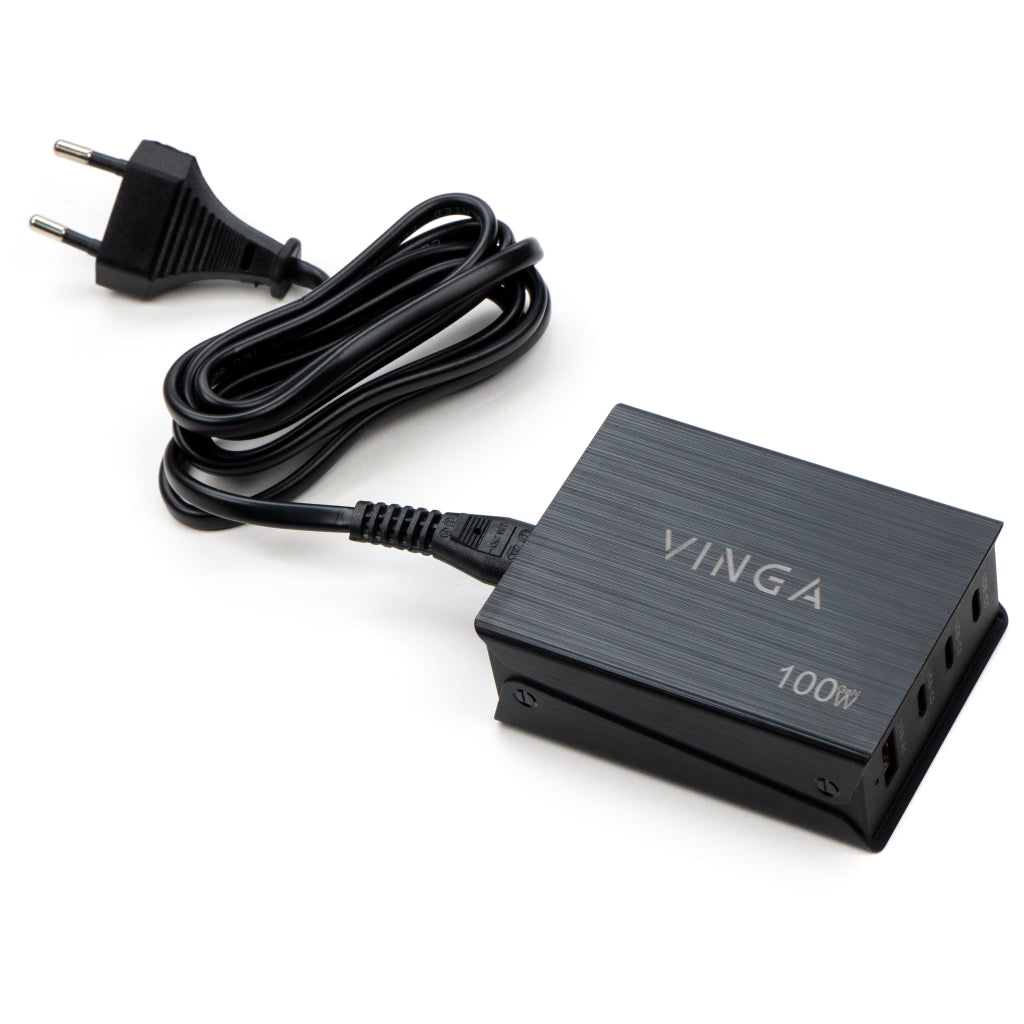 Зарядное устройство для Vinga GaN 100W PD+QC 3C1A ports (VCPCH100CB)