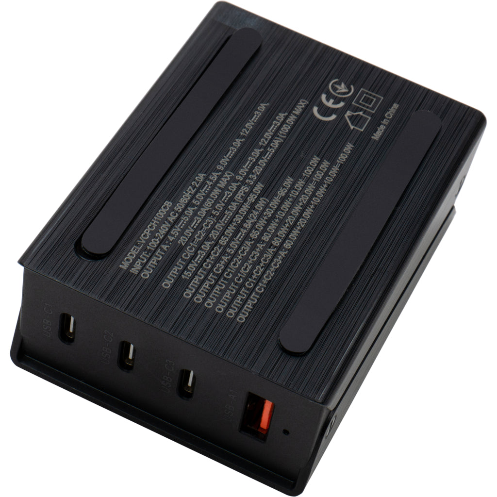 Зарядное устройство для Vinga GaN 100W PD+QC 3C1A ports (VCPCH100CB)