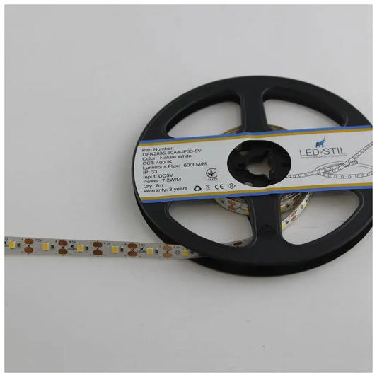 Світлодіодна стрічка LED-STIL DFN2835-60A4-IP33-5V 4000K 7,2 Вт/м
