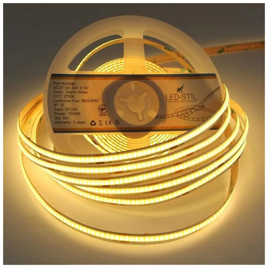 Світлодіодна стрічка LED-STIL 2700K 10 Вт/м COB 320 діодів (UC27-24-320-8-90)