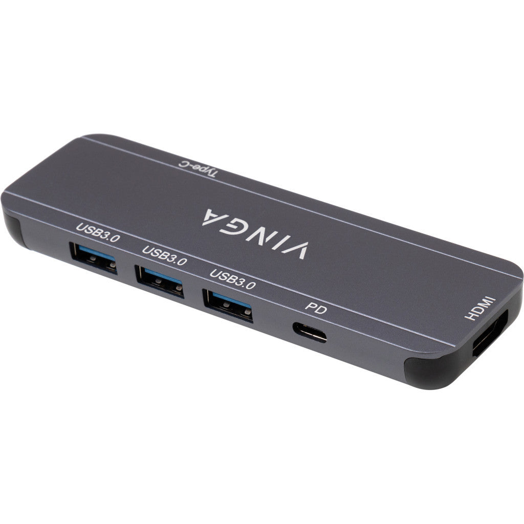Концентратор Vinga VHYC6FC USB-C 3.1 to HDMI+3xUSB3.0+PD100W