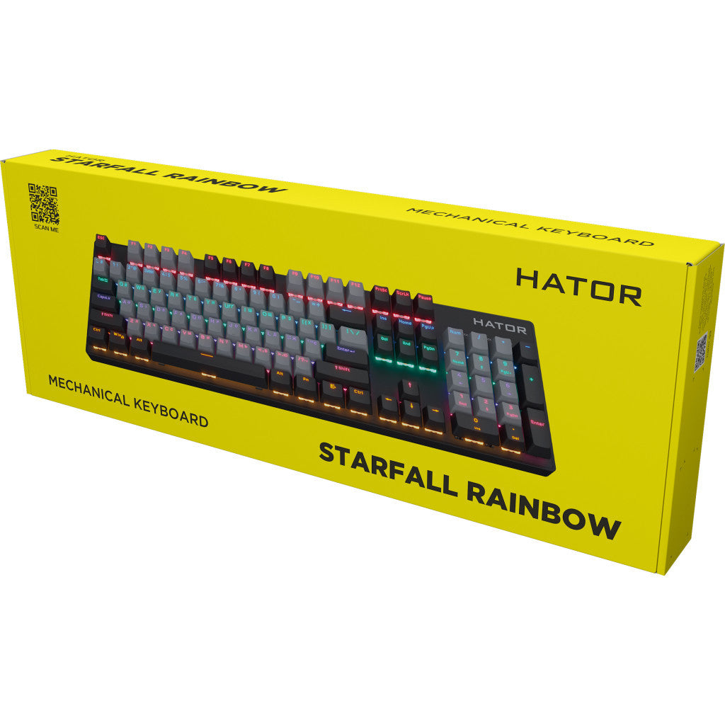 Клавиатура Hator Starfall Rainbow Origin Red USB Grey/Black (HTK-608-BGB)