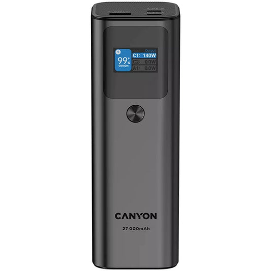 Батарея универсальная Canyon PB-2010 27000mAh PD/3.1/140Wh, in/out2xUSB-C PD/140W, outUSB-A/22.5W (CNE-CPB2010DG)