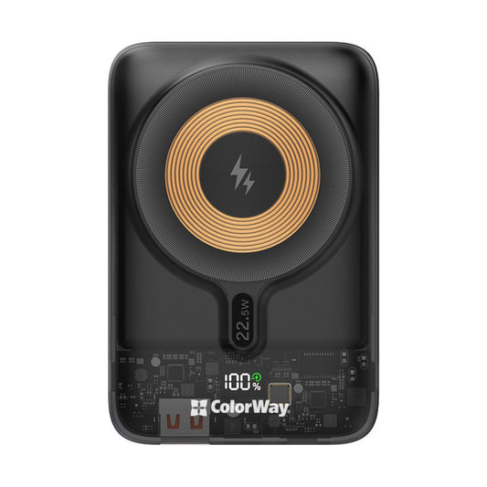Батарея універсальна ColorWay 10 000 mAh 15W MagSafe (CW-PB100LPA3BK-WPDD)