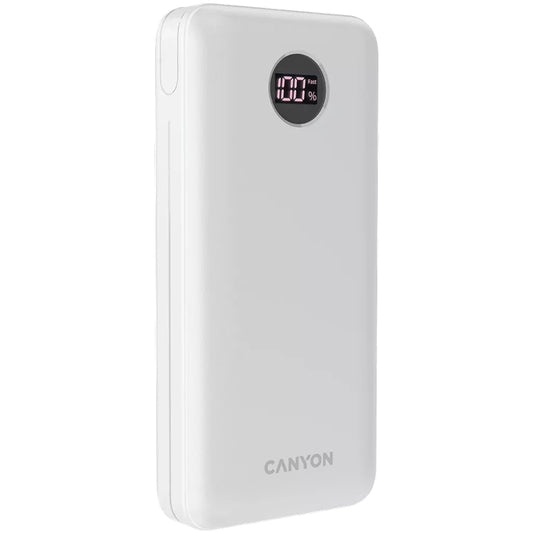 Батарея универсальная Canyon PB-2002 20000mAh, PD/20W, QC/3.0, White (CNE-CPB2002W)
