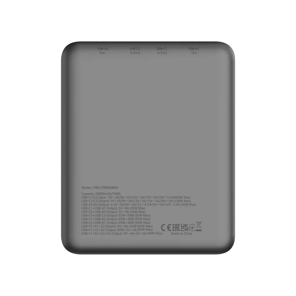 Батарея универсальная Canyon PB-2008 20000mAh PD/100W QC/3.0 (CNE-CPB2008DG)