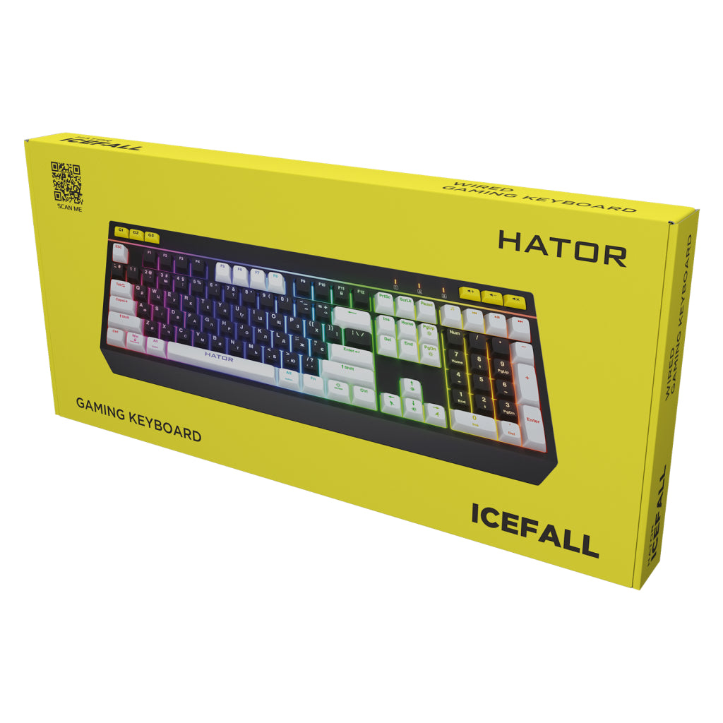 Клавіатура Hator Icefall USB Black/White (HTK400UA)