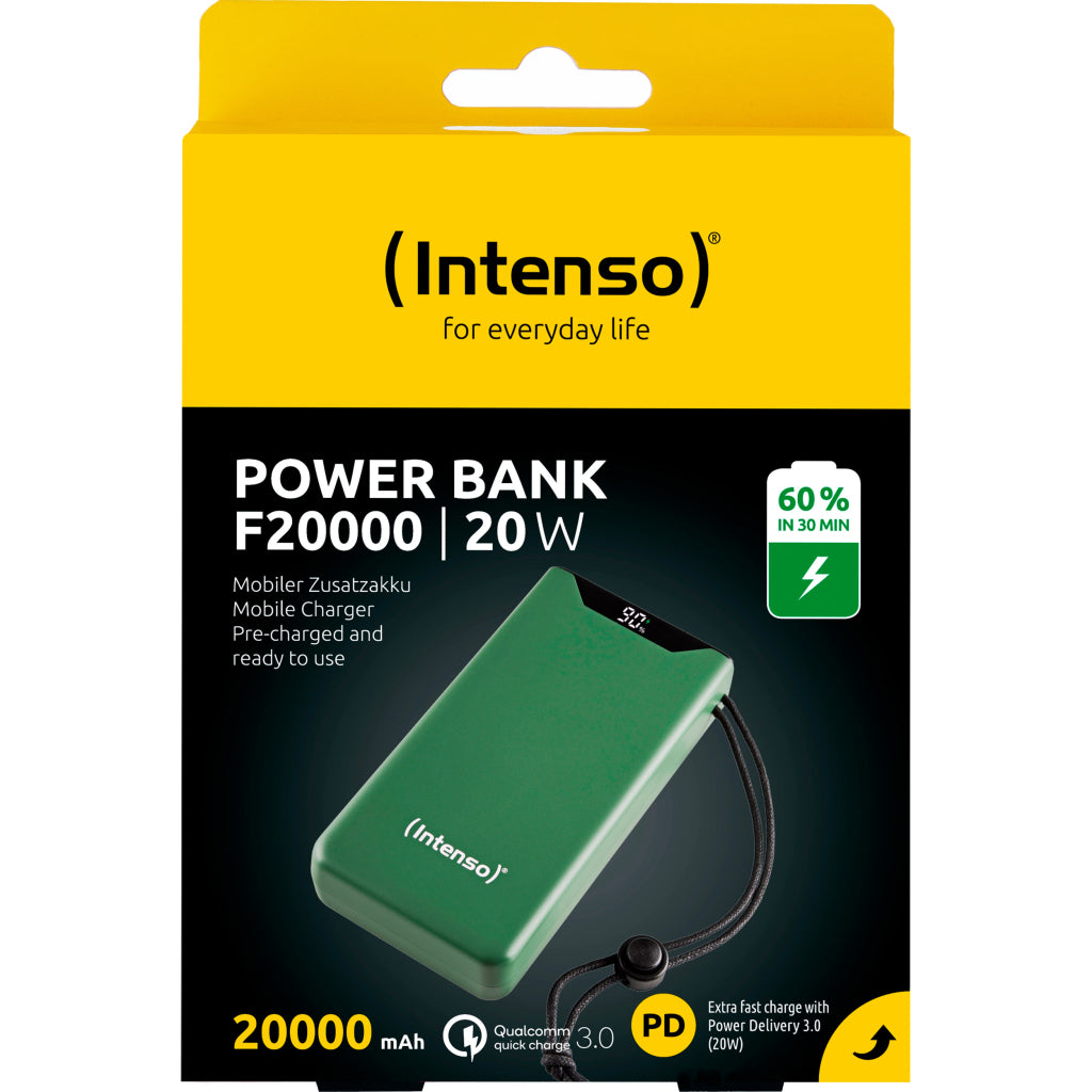 Батарея универсальная Intenso F20000 20000mAh PD/18W, QC3.0, зеленый (7332057)