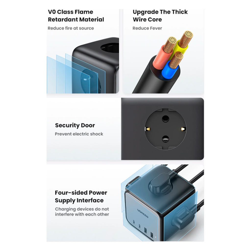 Зарядний пристрій Ugreen 4xUSB 65W DigiNest Cube CD268