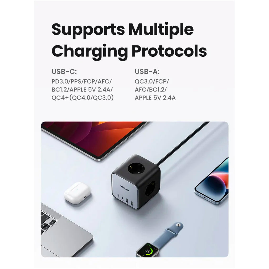 Зарядний пристрій Ugreen 4xUSB 65W DigiNest Cube CD268