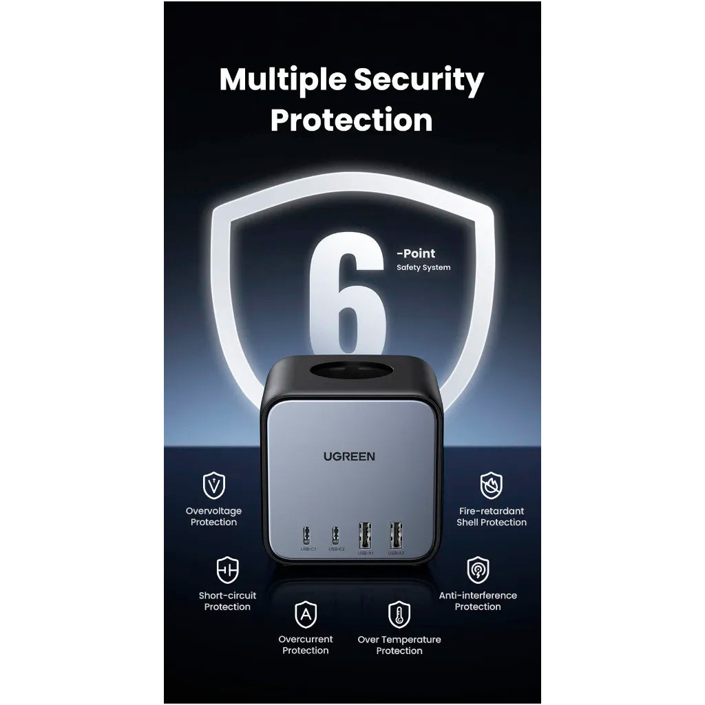 Зарядний пристрій Ugreen 4xUSB 65W DigiNest Cube CD268