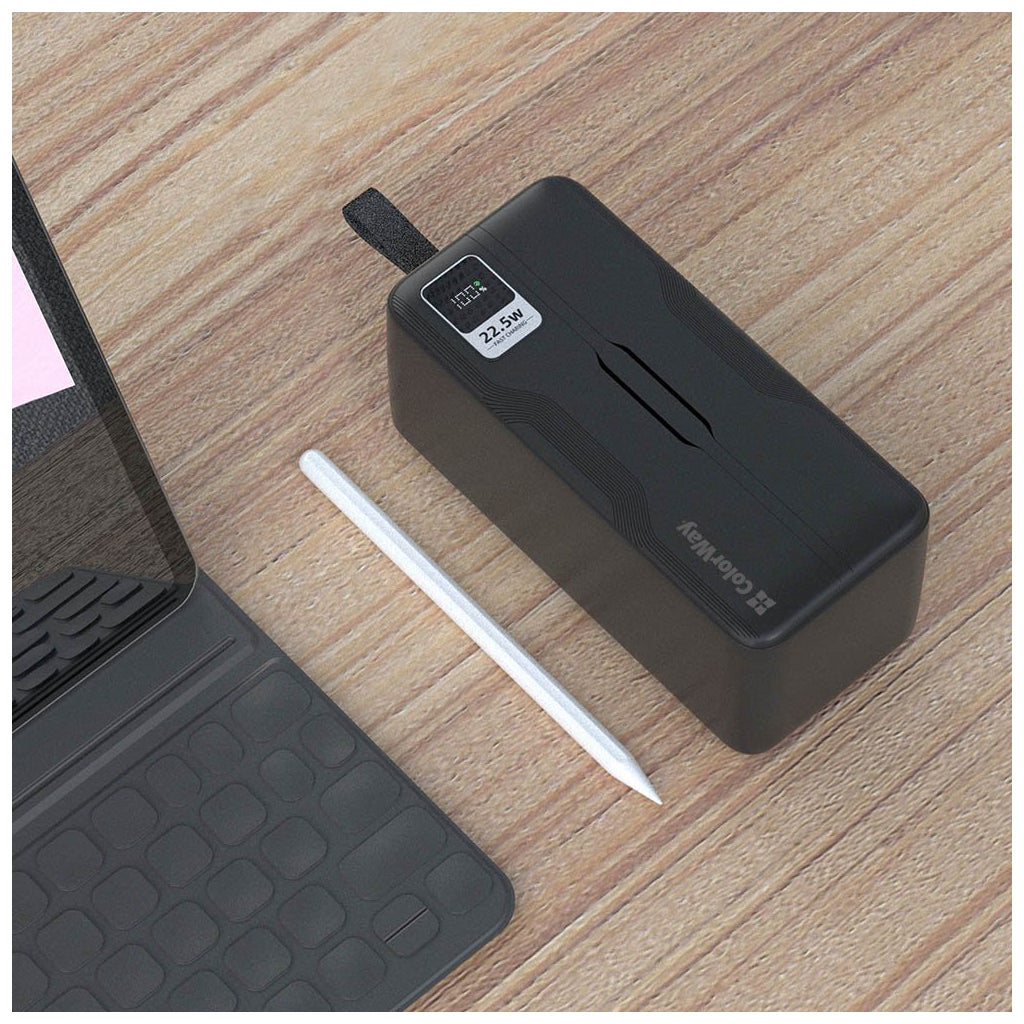 Павербанк ColorWay 50000 mAh PD/18W, QC3.0/22.5, Digital Display, Black (CW-PB500LPC5BK-PDD)