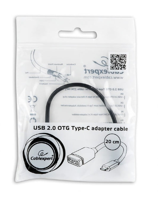 Дата кабеля OTG USB 2.0 AF to Type-C 0.2m Cablexpert (A-OTG-CMAF2-01)