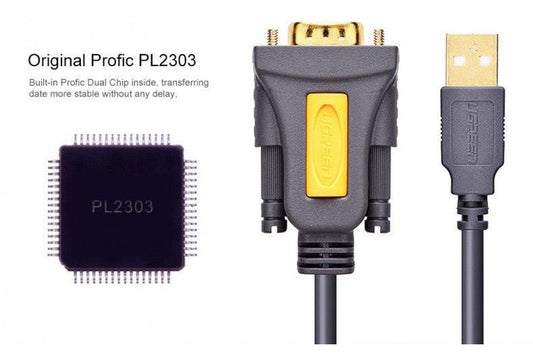 Кабель USB-RS232, 1.5 м, Prolific PL2303 Ugreen 20211