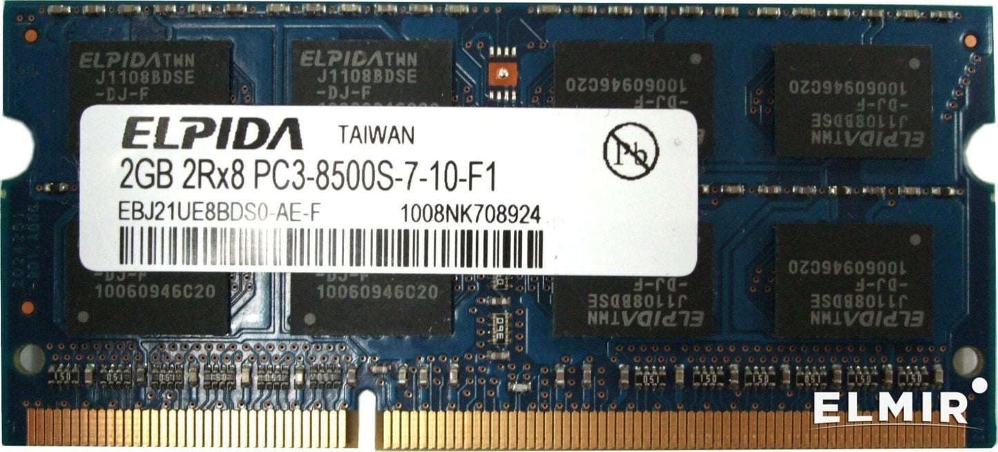 SODIMM 2Gb DDR3 1066Mhz Elpida EBJ21UE8BDS0-AE-F