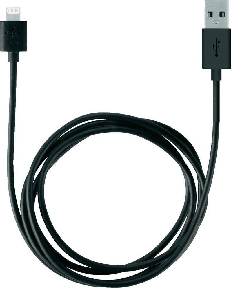 Дата кабель Belkin USB 2.0 Lightning charge/sync cable 1.2м/Black (F8J023bt04-BLK)