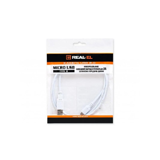Кабель USB 2.0 AM to Micro 5P 1.0m REAL-EL (EL123500004) / USB 2.0 (AM) / micro USB / 1 м