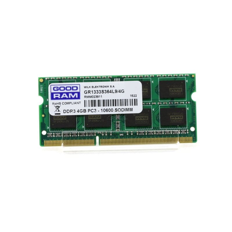 DDR3-SODIMM 4096Mb DDR3 (1333Mhz) pc-10600 Goodram GR1333S364L9/4G