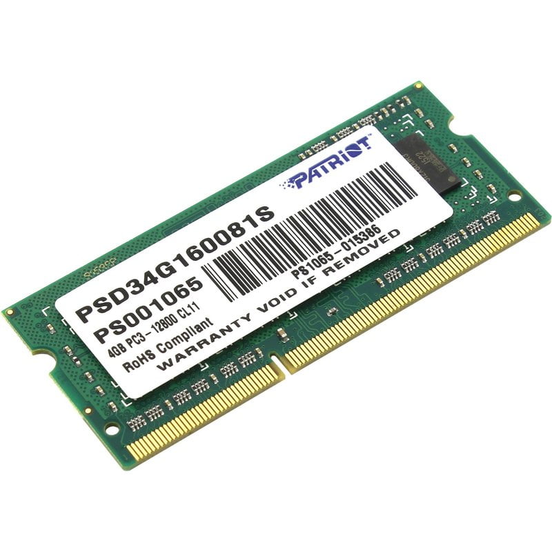 SODIMM DDR3 4GB 1600 MHz Patriot (PSD34G160081S)