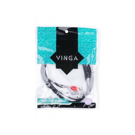 Кабель Jack 3.5mm male to 2xRCA 1.5m Vinga (3.5STM2RCAM01-1.5) Jack 3.5 mm/ RCA x 2/