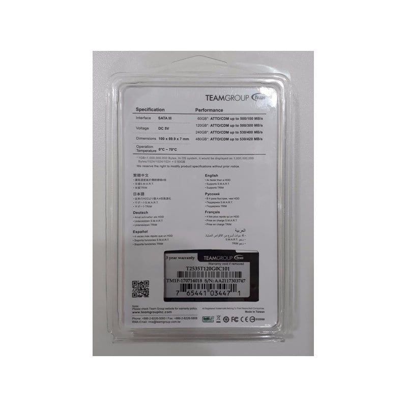 Накопичувач SSD 2.5 120GB Team (T2535T120G0C101)