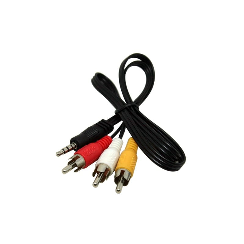 Кабель Jack 3.5mm тато до 3хRCA тато; GOLD Jack; круглий; Black; 1.5 м; (Пакет) Q500