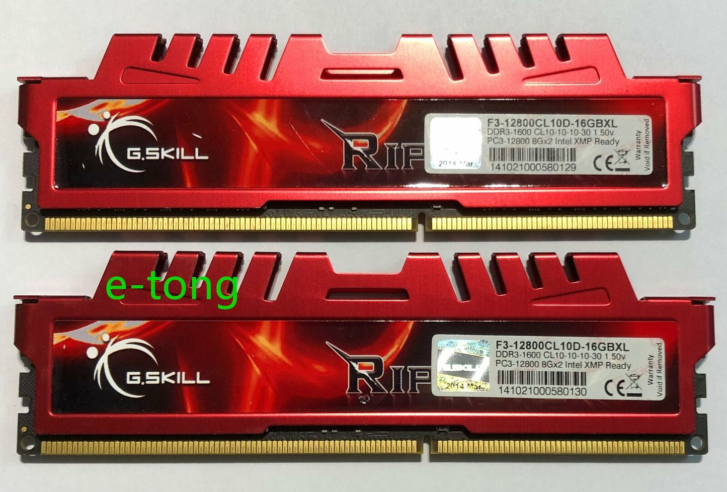 DIMM 2*8Gb DDR3 1600MHz CL10 G.Skill Ripjaws-X F3-12800CL10D-16GBXL