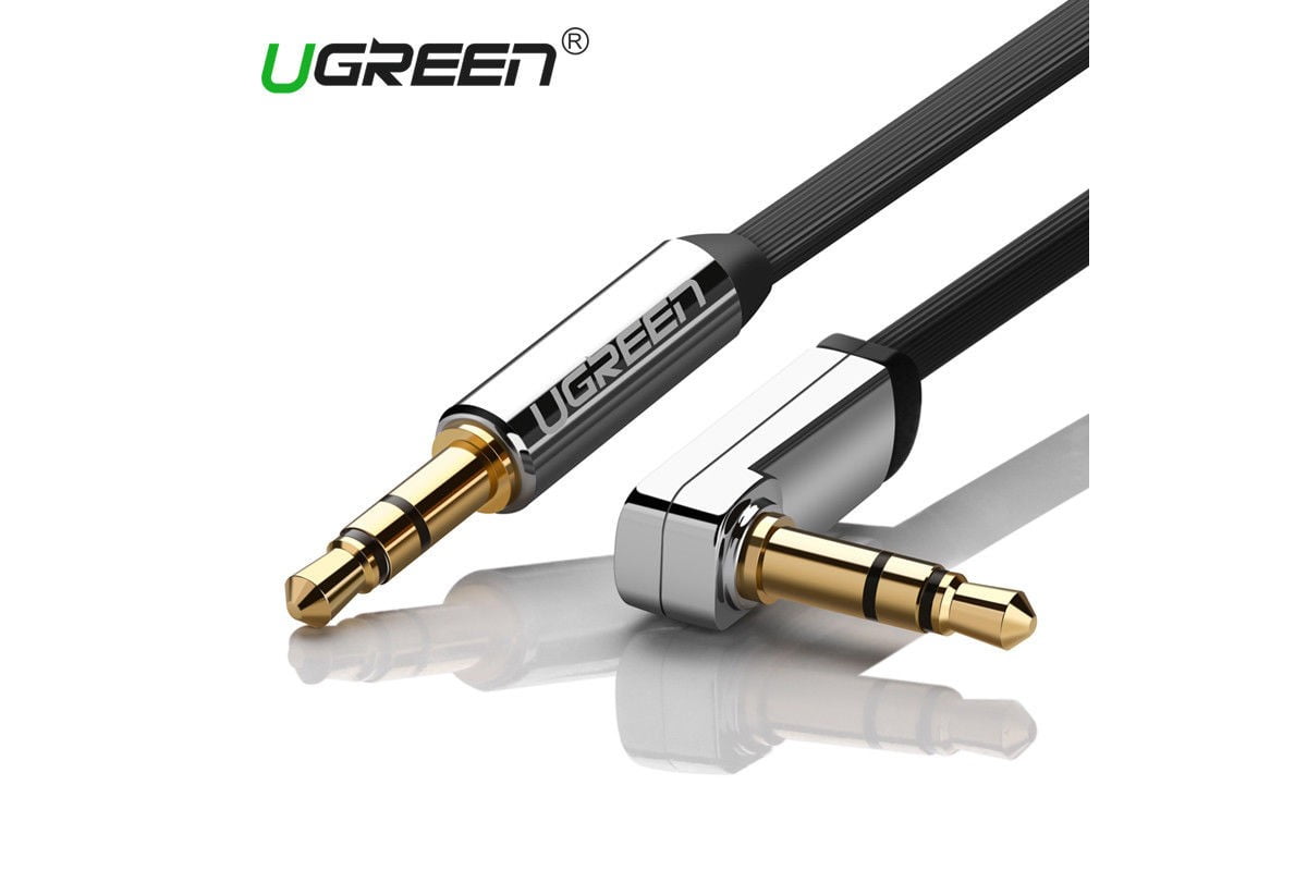 Кабель аудіо плоский Aux Jack 3.5мм; 1 метр; Ugreen 10720