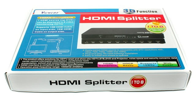 Розгалужувач Viewcon HDMI Splitter 8 портів/3D (VE405)
