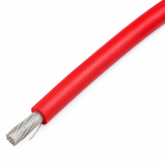 Кабель силиконовый 4AWG (25 мм²) медный луженый, термостойкий, 1 м, красный