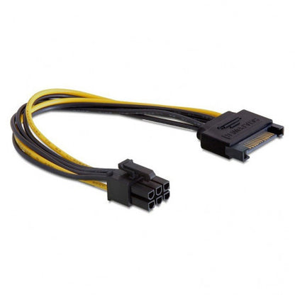 Кабель переходник SATA 15pin в 6pin 18AWG PCI-E для відеокарт